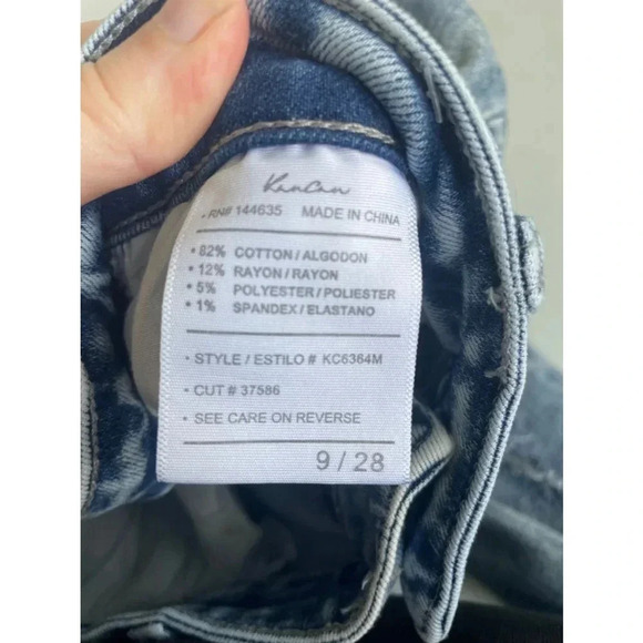 Women's KanCan Jeans Skinny Stonewash Sz 9 Blue Heavily Distressed Patches 0100 - Picture 11 of 11